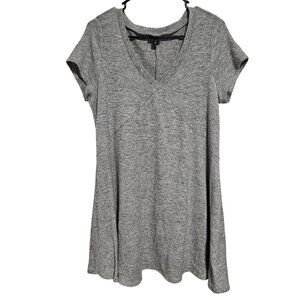 Torrid Heather Gray Trapeze Dress Womens Size 1X Hacci Knit Short Sleeve V-Neck